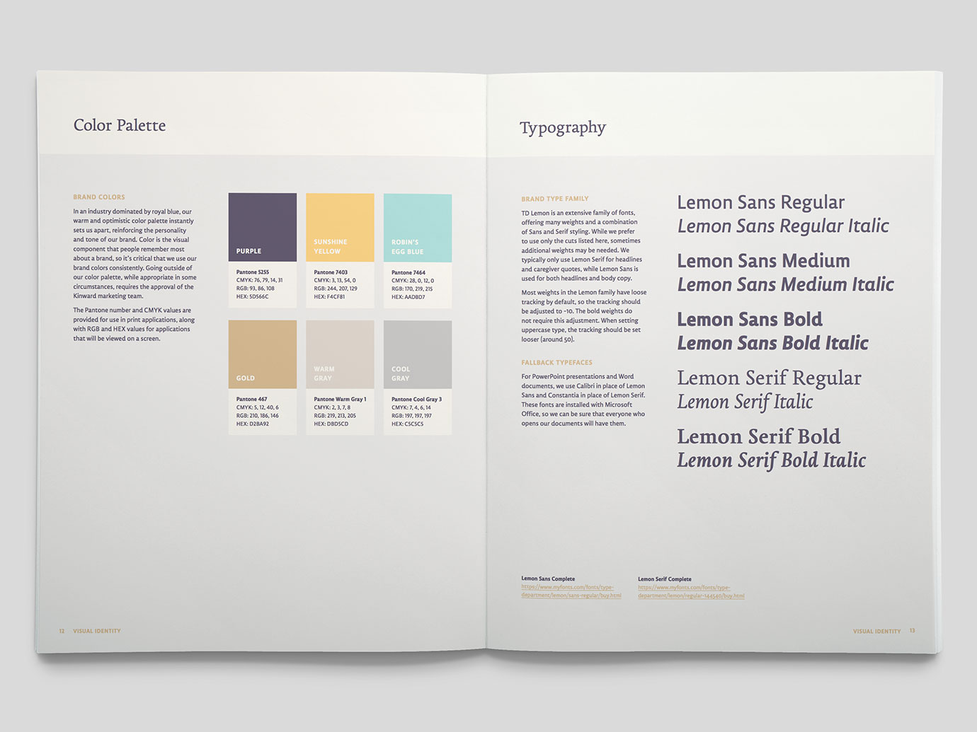 Kinward Brand Manual, Color Palette and Typography