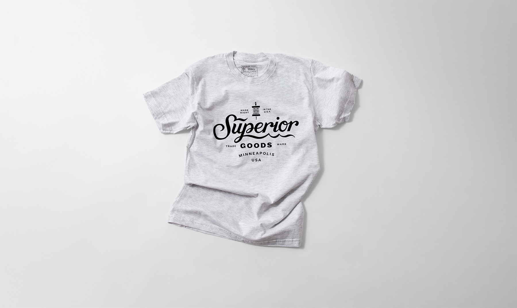 Superior Goods Hand-Lettered Script T-Shirt, Heather Gray