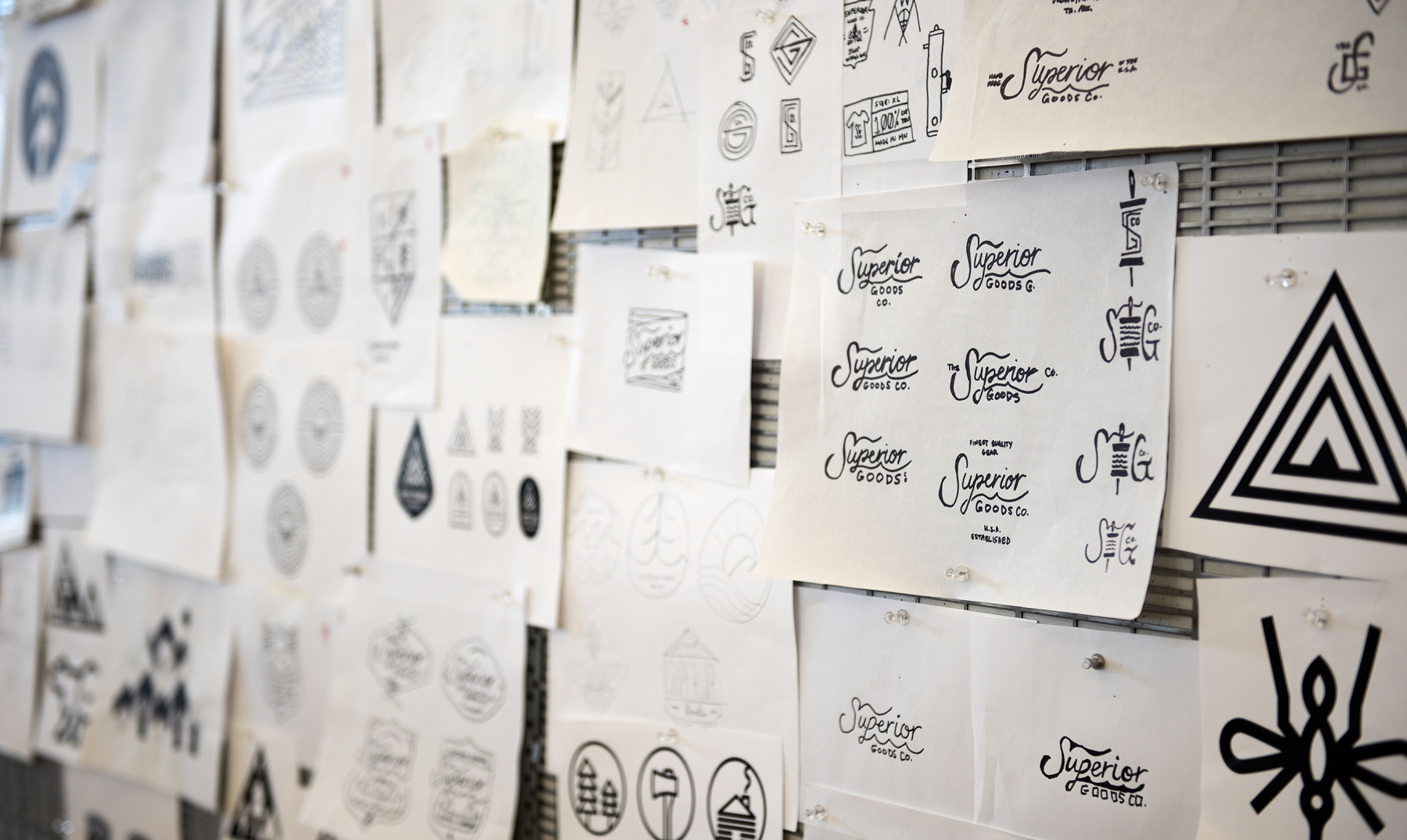 Superior Goods Hand-Lettered Script T-Shirt Sketches